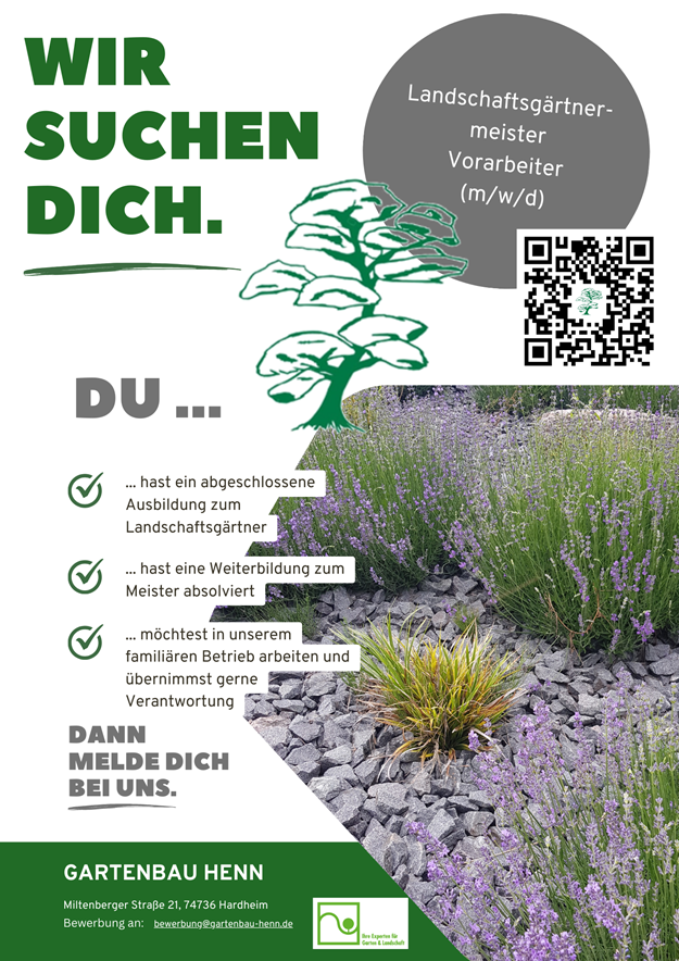 Gartenbau Henn Stellenausschreibung
